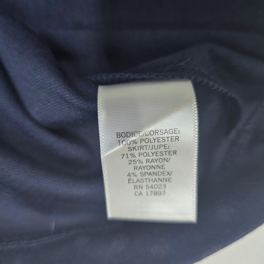 Banana Republic Navy Blue Wrap Retro Polka Dot Skirt Dress Size 6‎ Bodycon Pinup - Picture 8 of 11